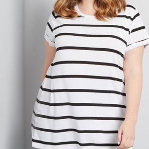 Simplicity on a Saturday Tunic in White Stripes